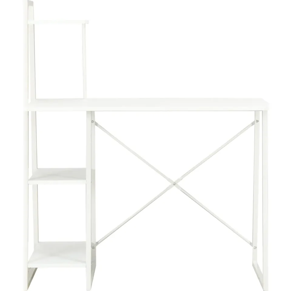 vidaXL Bureau met schappen 102x50x117 cm wit