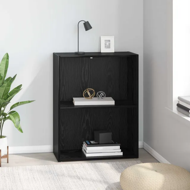 vidaXL Boekenkast 60 x 30 x 76.5 cm Zwart Eiken, foto 2