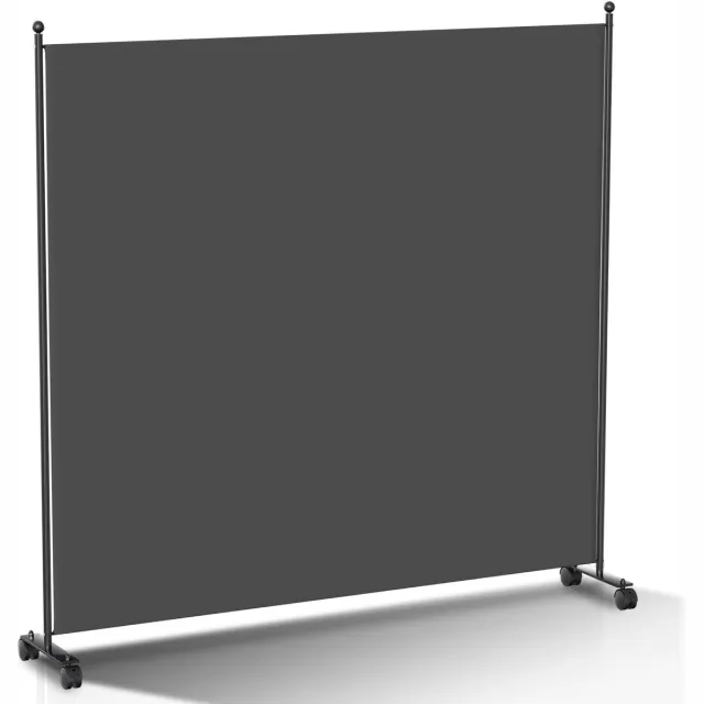 Fogmiea Paravent op wieltjes - ruimteverdeler - scheidingswand - 187 x 181 cm - verstelbaar - inkijkbescherming - inkijkbescherming - windscherm - ruimteverdeler voor tuin - badkamermeubels - kantoren Antraciet