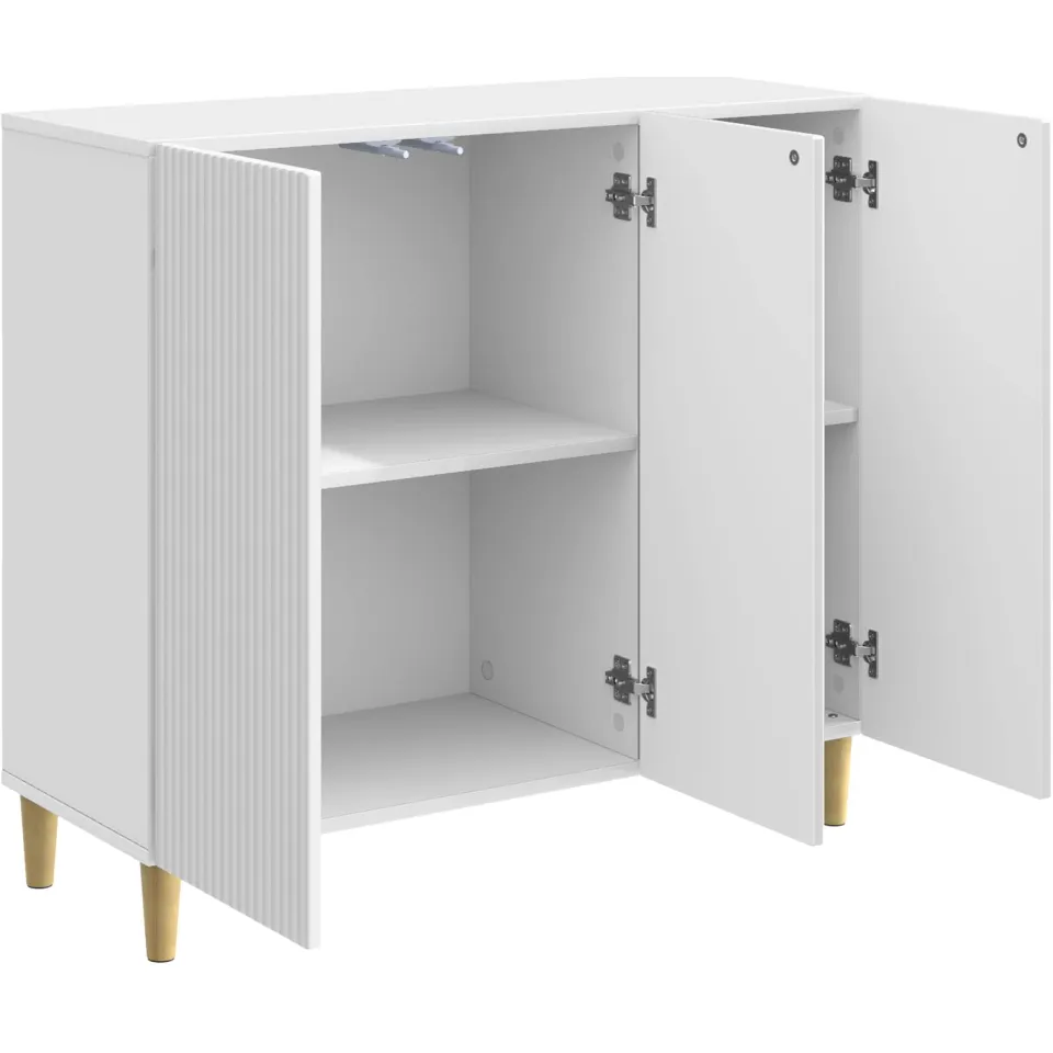vidaXL Dressoir Hoogglans Wit 89 x 34,5 x 80 cm Bewerkt hout, foto 3