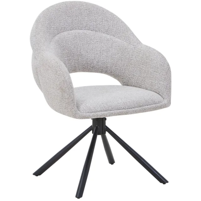 DÉJA Living Eetkamerstoel Celeste - Taupe - Draaibaar - Set van 2