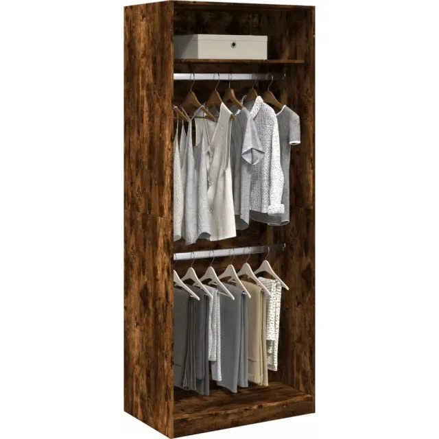 vidaXL Kledingkast 80x50x200 cm bewerkt hout gerookt eikenkleurig