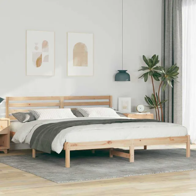 vidaXL Bedframe met hoofdeinde Bruin 180 x 200 cm Massief grenenhout