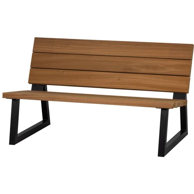 WOOOD Banco Tuinbank - Hout/Metaal - Naturel - 78x132x82 natural/black