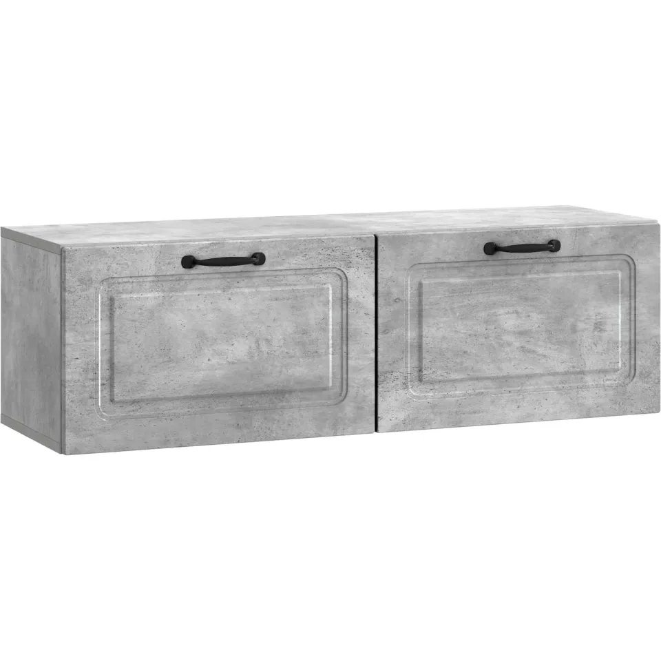 vidaXL Wandbeugel TV-kast Betongrijs 98 x 31 x 30 cm Bewerkt hout grijs, foto 3