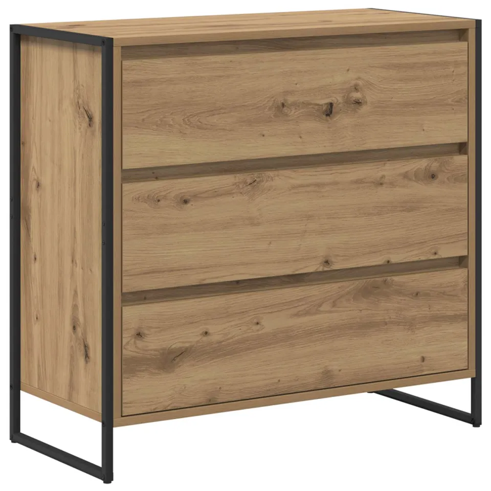 vidaXL Dressoir Artisanaal eiken 79 x 36 x 75.5 cm Bewerkt hout, foto 3