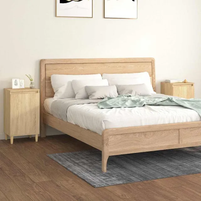 vidaXL Nachtkastjes 2 st 40x35x70 cm bewerkt hout sonoma eikenkleurig, foto 2