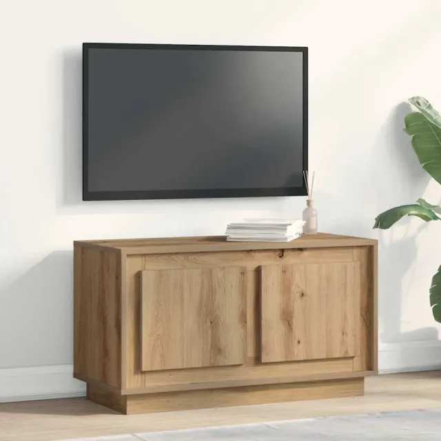 vidaXL TV-kast 80 x 35 x 45 cm artisanaal eikenkleurig Bewerkt hout Bruin