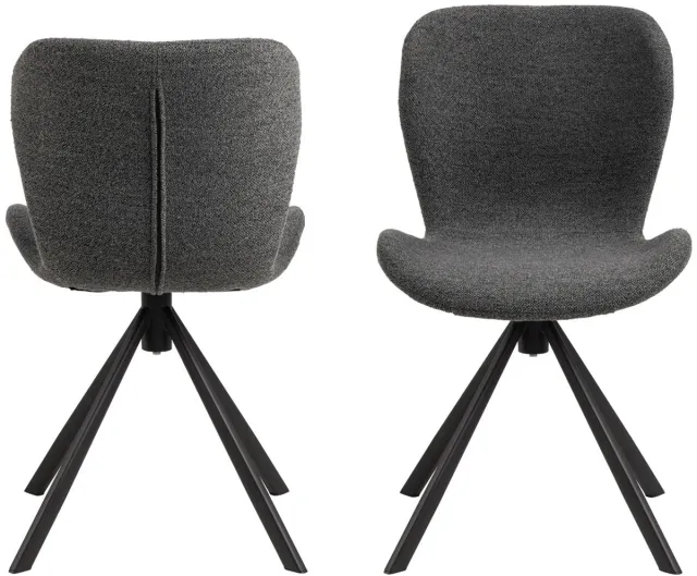 Giga Living Eetkamerstoel Draaibaar - Stof Antraciet - Zitdiepte 40cm - Giga Living - Set van 2