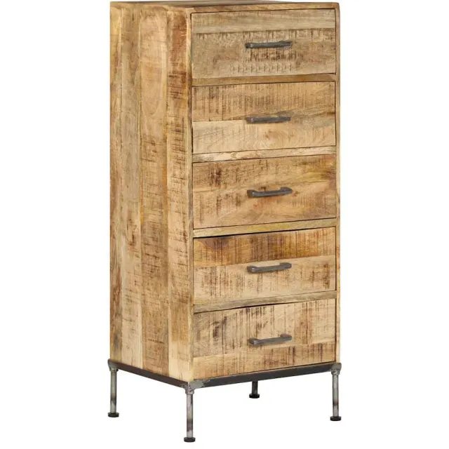 vidaXL Ladekast 45x35x106 cm massief mangohout Bruin