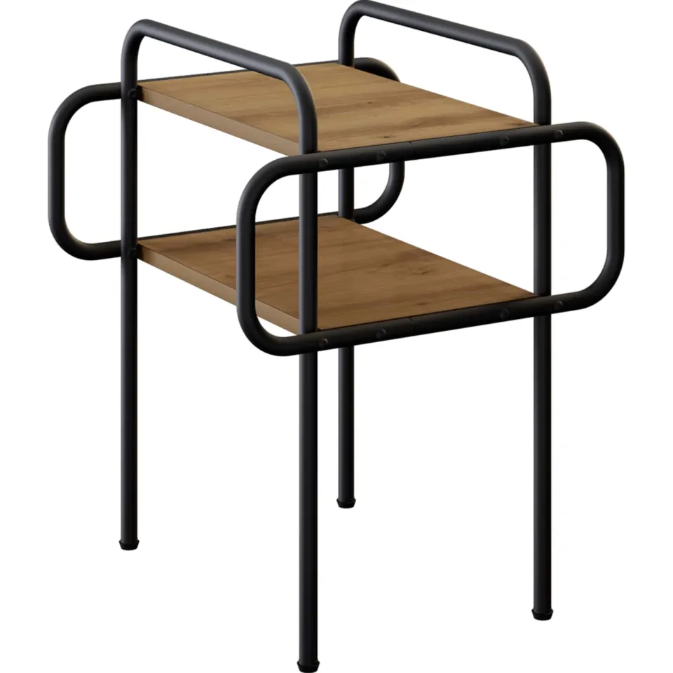 vidaXL Salontafel Artisanaal eiken 40 x 40 x 51 cm Bewerkt hout Bruin