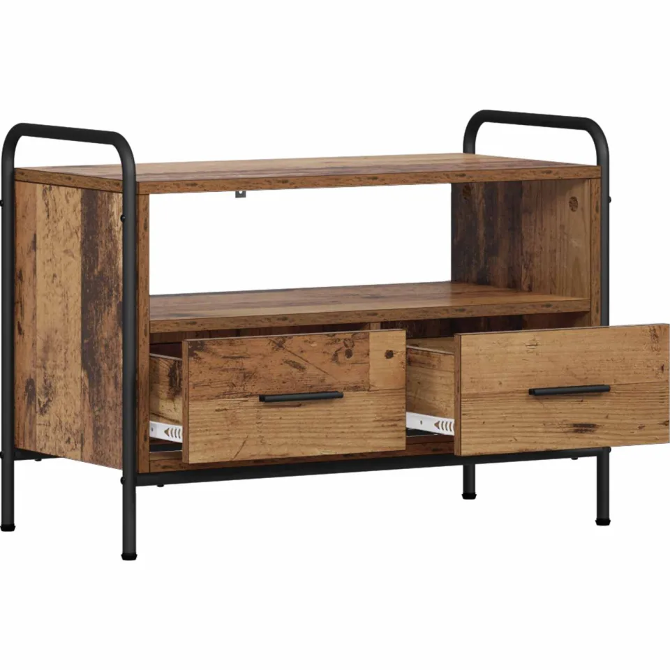 vidaXL Tv-meubel 67,5 x 33 x 50 cm Oud hout Bewerkt hout bruin