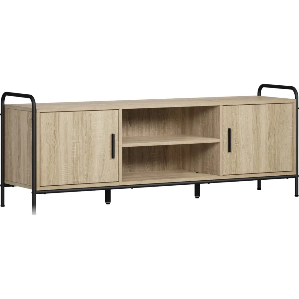 vidaXL Tv-meubel 133 x 33 x 50 cm Sonoma Eiken Bewerkt hout, foto 3