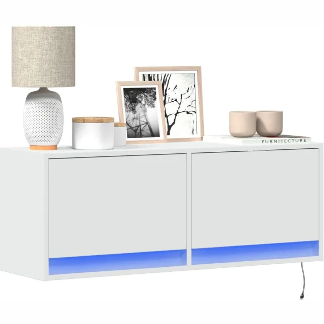 vidaXL Tv-wandmeubel met LED-verlichting 100x31x35 cm wit