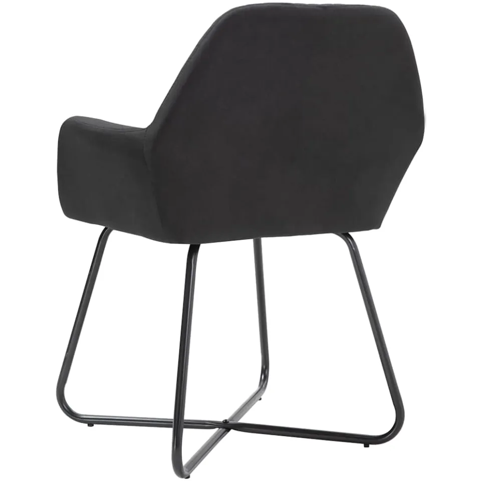 vidaXL Eetkamerstoelen 4 st stof zwart, foto 4