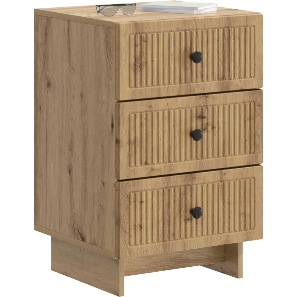 vidaXL Nachtkastje Artisanaal eiken 43 x 41 x 66,5 cm Bewerkt hout Bruin