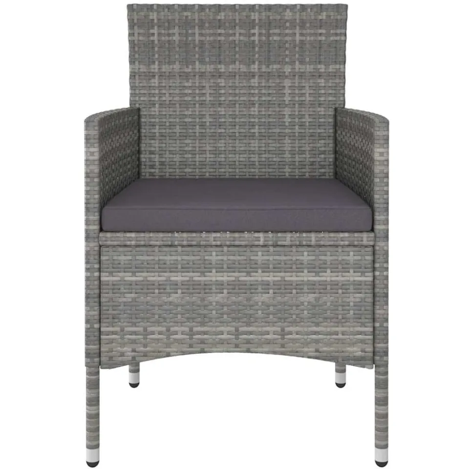 vidaXL 3-delige Tuinset poly rattan grijs, foto 4