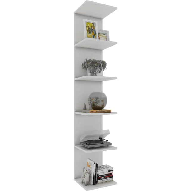 Vcm Houten wandplank Hangende plank Boekenplank Wandplank Decoratieve plank Lazas Wit