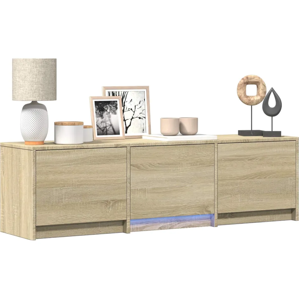 vidaXL TV-kast met LED 140 x 34 x 40 cm Sonoma Eiken Bruin