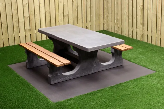 Rockwood® Betonnen Picknickset DeLuxe Antraciet Rolstoeltoegankelijk 2.10m met betonnen onderplaat Naturel