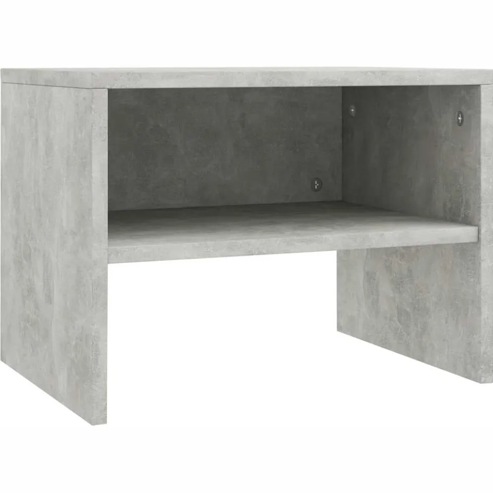 vidaXL Nachtkastjes 2 st 40x30x30 cm bewerkt hout betongrijs