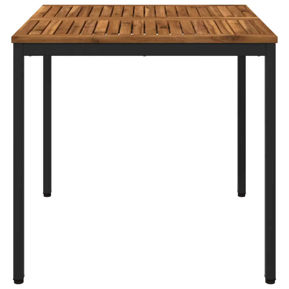 vidaXL Tuindiner tafel NAARDEN Naturel en Zwart 80 x 80,5 x 75 cm Bruin