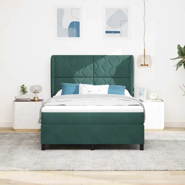 vidaXL Boxspringbed met hoofdeinde Donkergroen 200 x 160 cm Fluweel