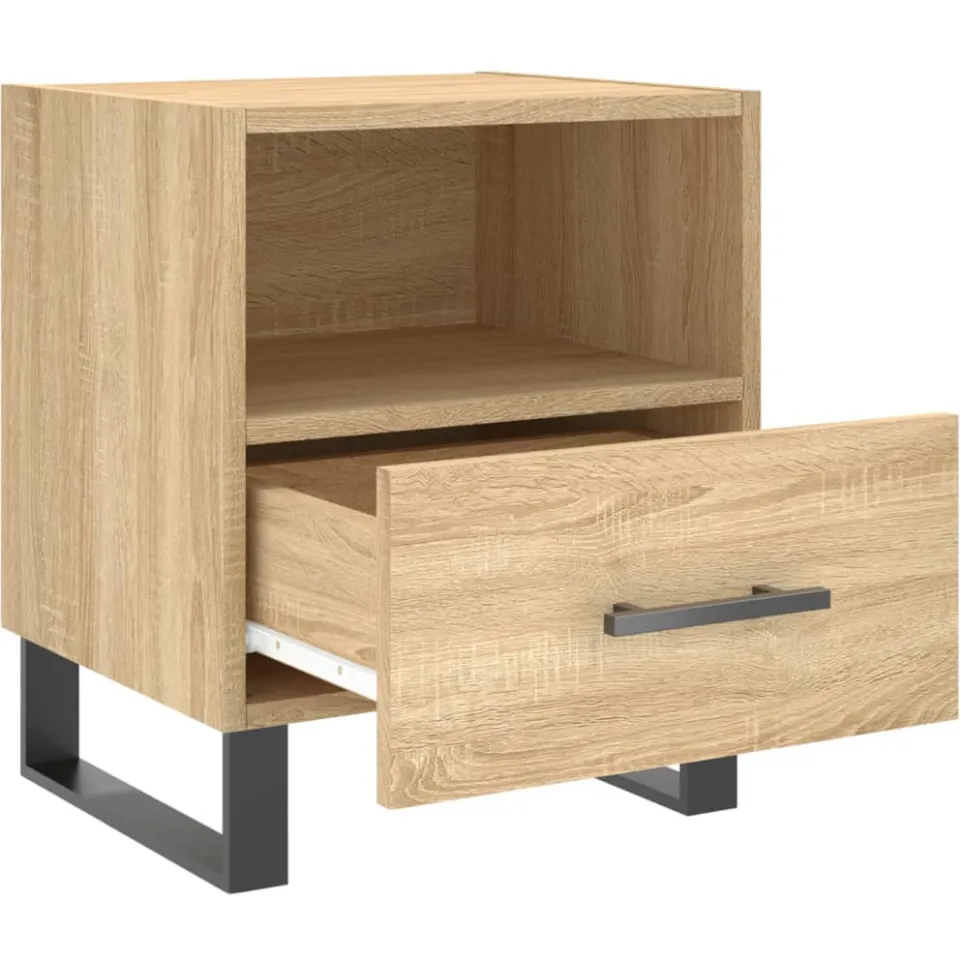 vidaXL Nachtkastje 40x35x47,5 cm bewerkt hout sonoma eikenkleurig, foto 3