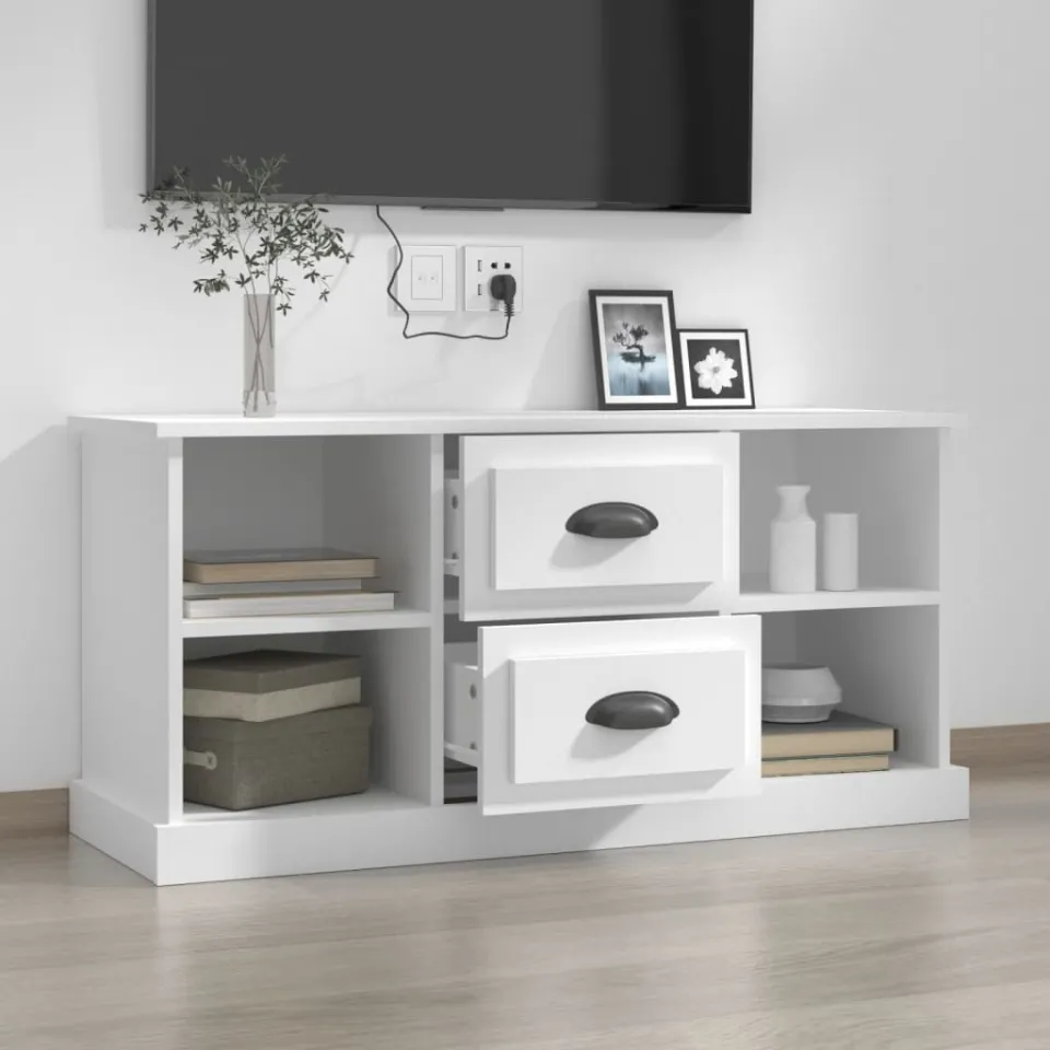 vidaXL Tv-meubel 99,5x35,5x48 cm bewerkt hout wit, foto 3