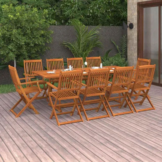 vidaXL 11-delige Tuinset 220x90x75 cm massief acaciahout bruin, foto 2