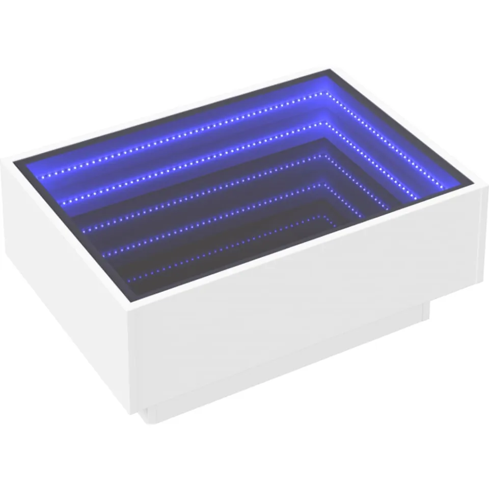 vidaXL Salontafel met LED 70x50x30 cm bewerkt hout wit, foto 4