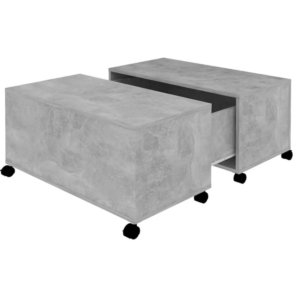 vidaXL Salontafel 75x75x38 cm bewerkt hout betongrijs grijs, foto 3
