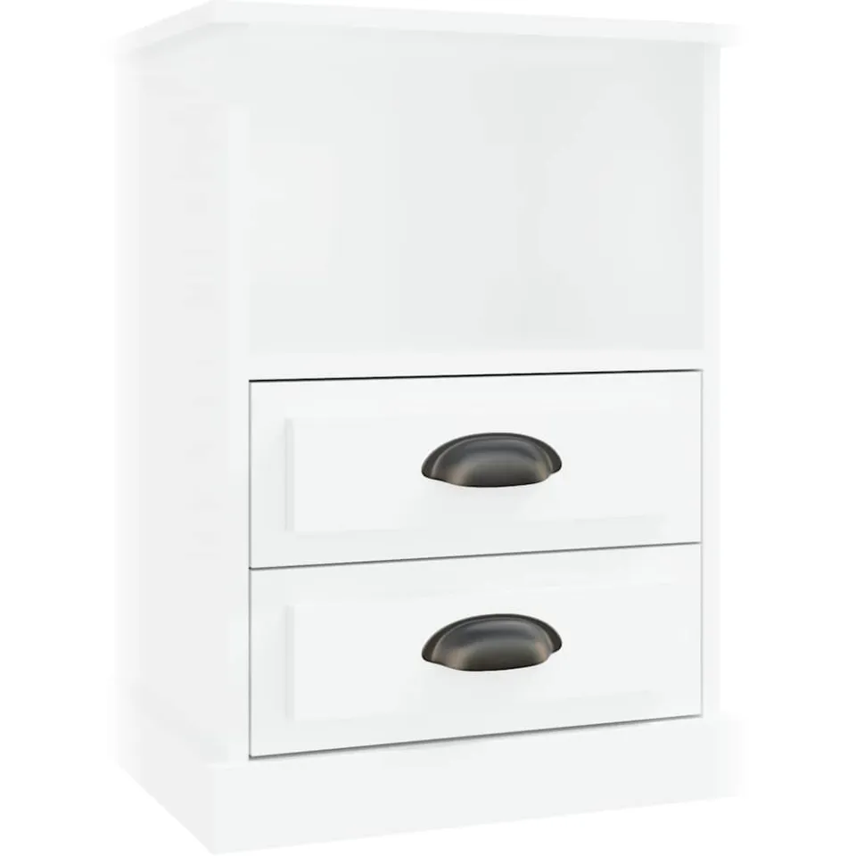vidaXL Nachtkastjes 2 st 43x36x60 cm hoogglans wit, foto 4