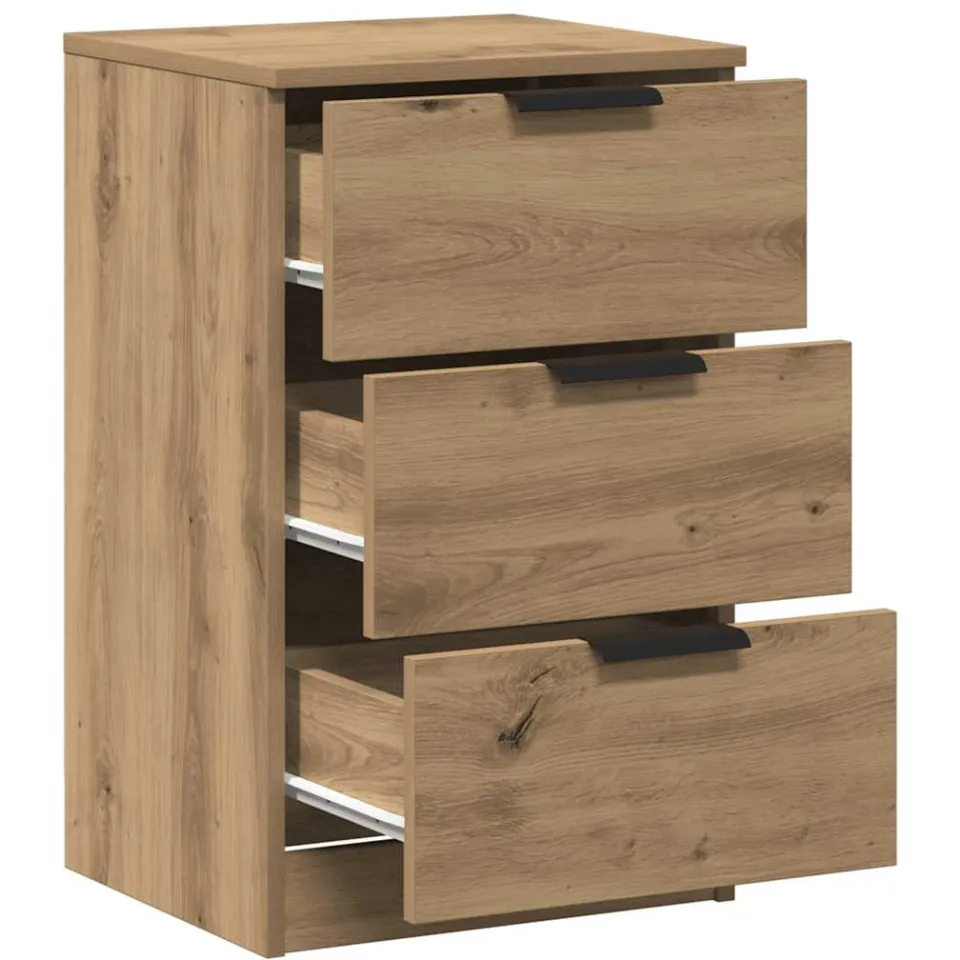 vidaXL Nachtkastje 40x36x65 cm bewerkt hout artisanaal eikenkleurig, foto 4