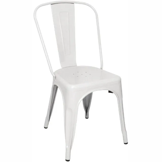 Bolero Bistro Stalen Bijzetstoel Wit (4 Stuks) - GL332