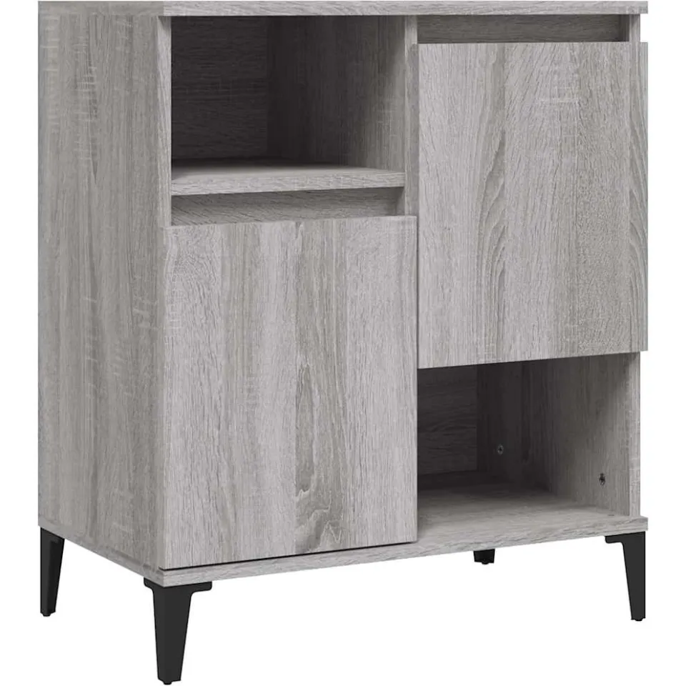 vidaXL Dressoir 60x35x70 cm bewerkt hout grijs sonoma eikenkleurig