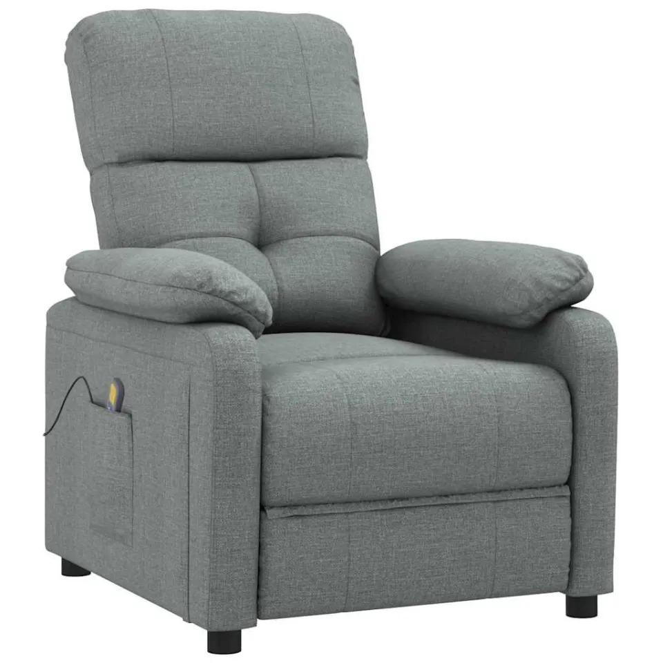 vidaXL Massagestoel stof donkergrijs grijs, foto 3