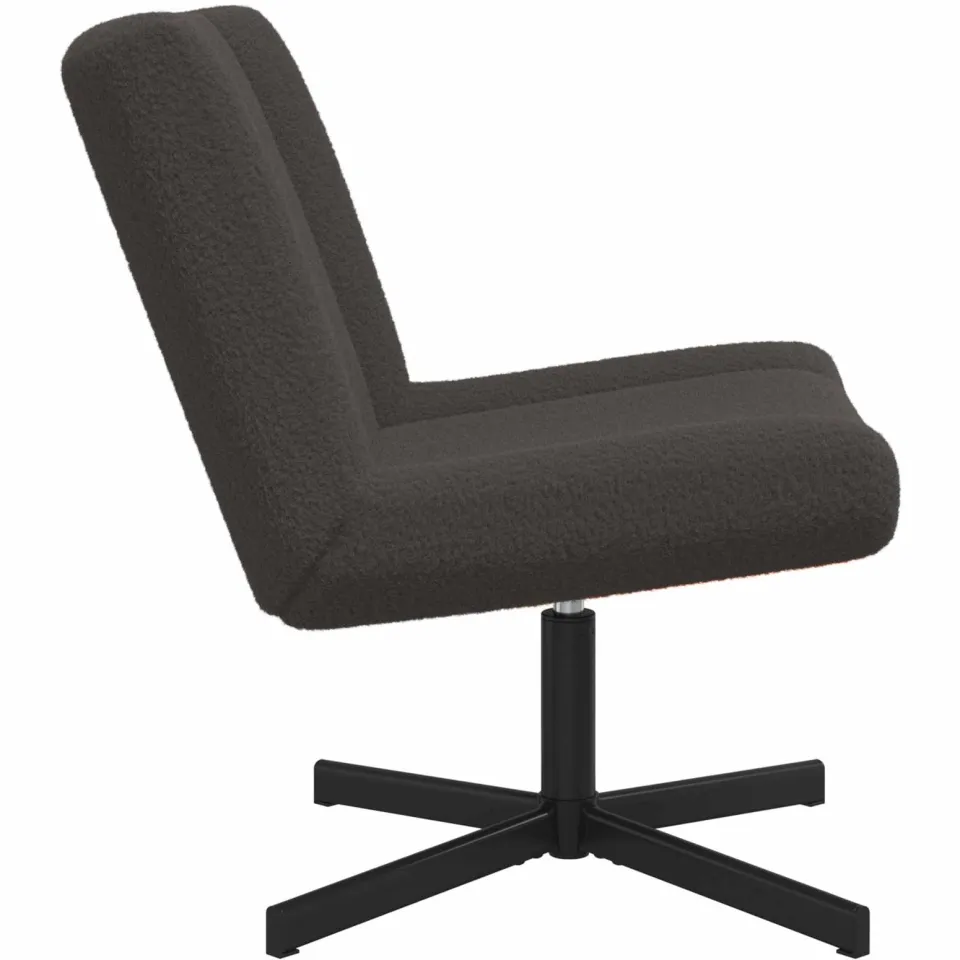 vidaXL Draaistoel Donkergrijs 63 x 75 x 76 cm Schapenvacht grijs, foto 3