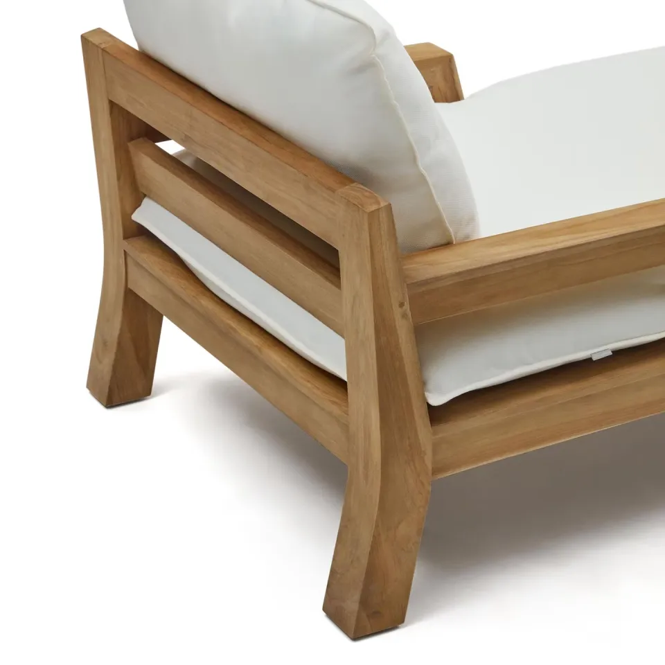Kave Home Forcanera ligbed teakhout wit, foto 8