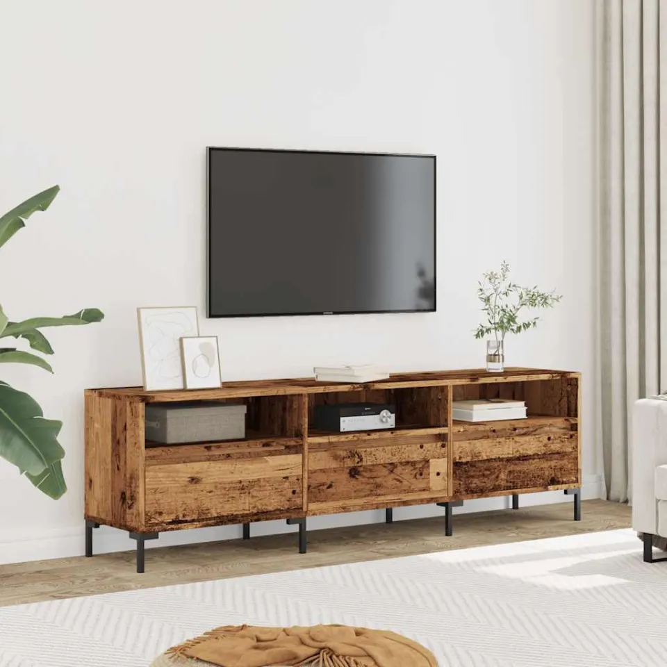 vidaXL Tv-meubel 150x30x44,5 cm bewerkt hout oud houtkleurig bruin, foto 2