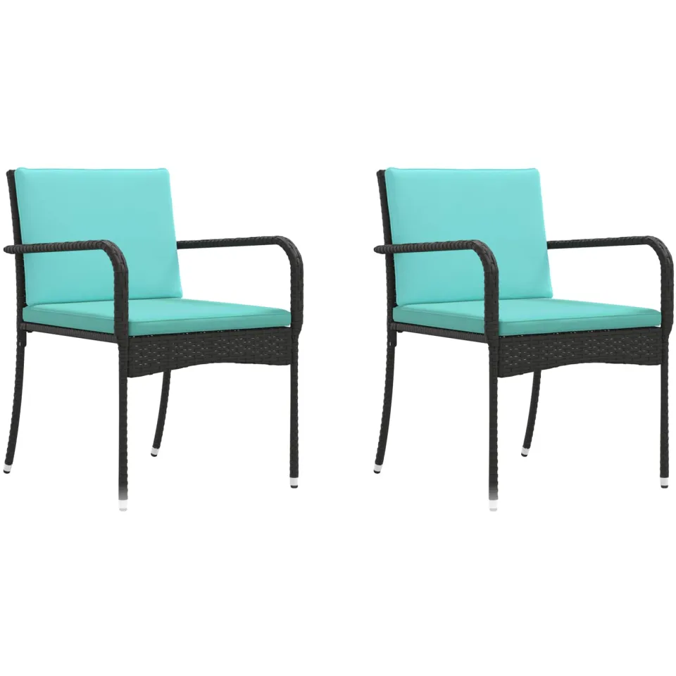 vidaXL Tuinset Zwart poly rattan