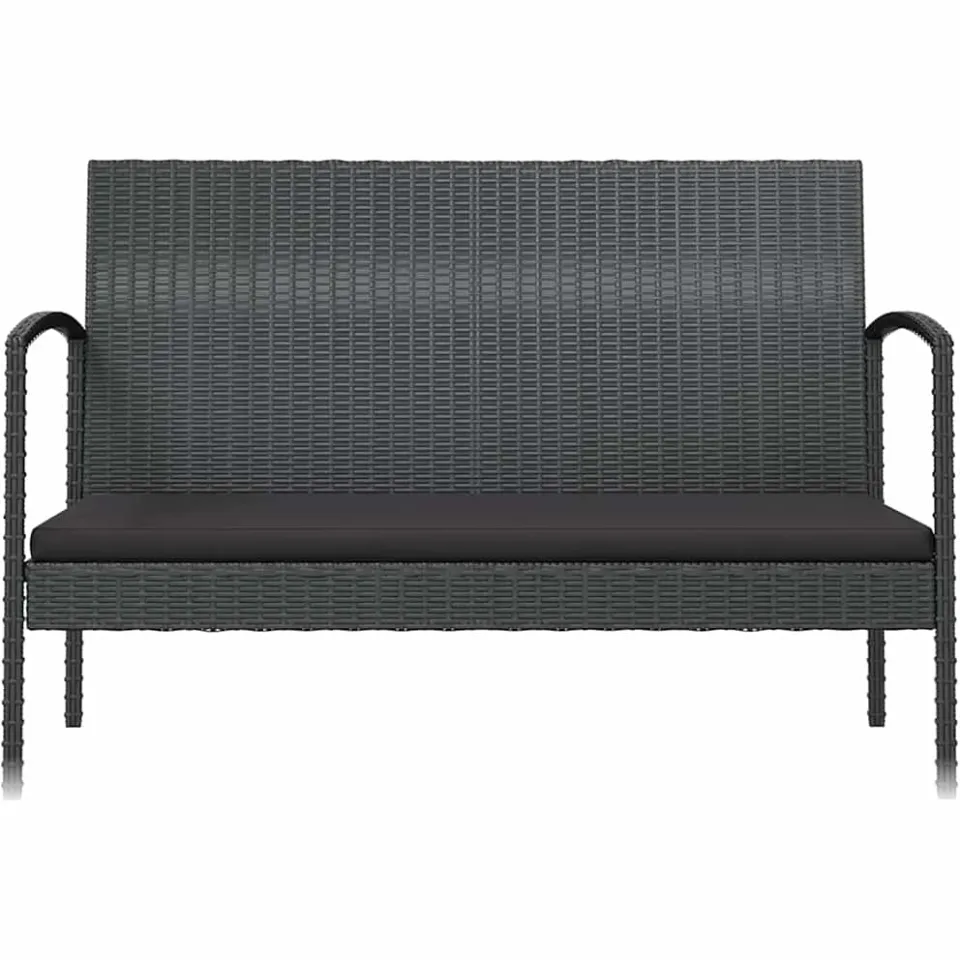 vidaXL 16-delige Loungeset met kussens poly rattan zwart, foto 4