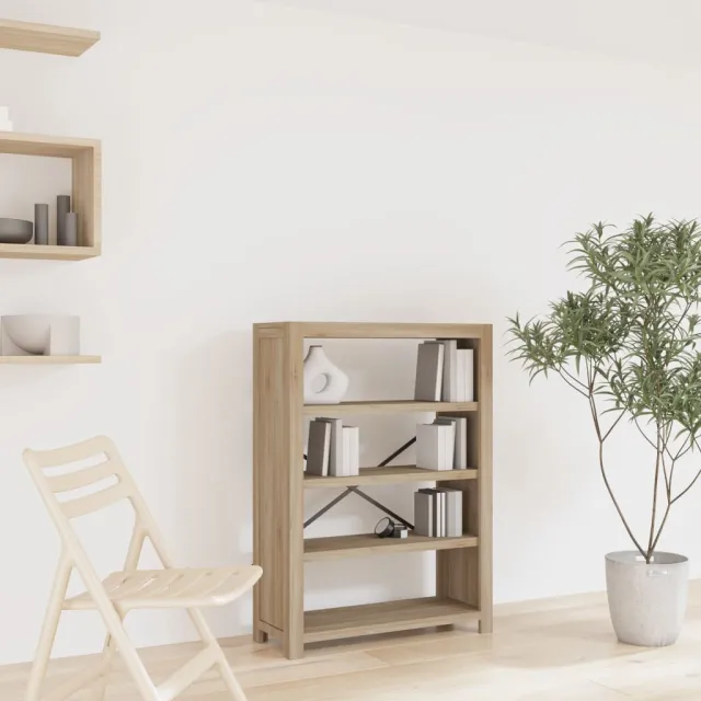 vidaXL Boekenkast met 4 schappen 80x30x110 cm massief acaciahout Bruin