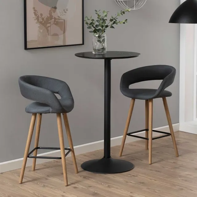 Giga Living Bartafel Ivsta - Rond Zwart - Ø60x105cm