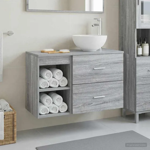 vidaXL Badkamerkastenset 2 st Grijs Sonoma 79,5 x 41 x 80 cm, foto 2