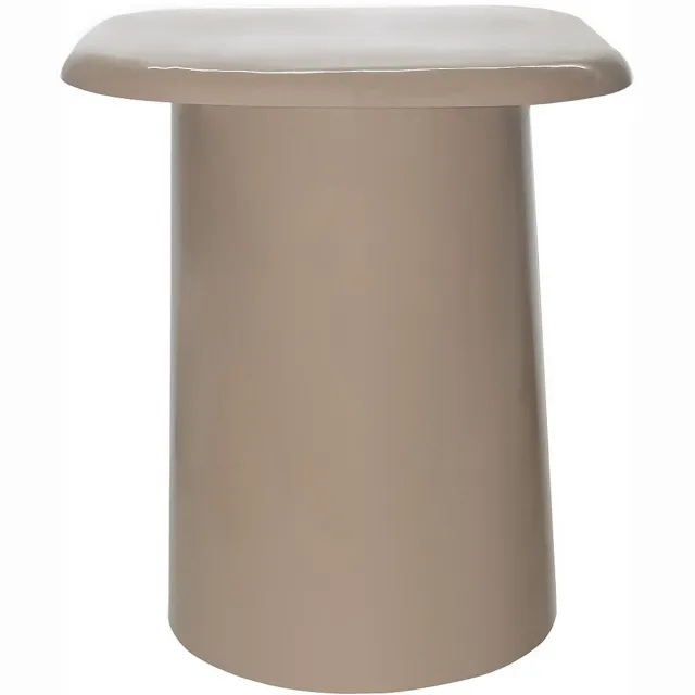 Vente-unique Bijzettafel in metaal - Glanzend taupe - LONIRA