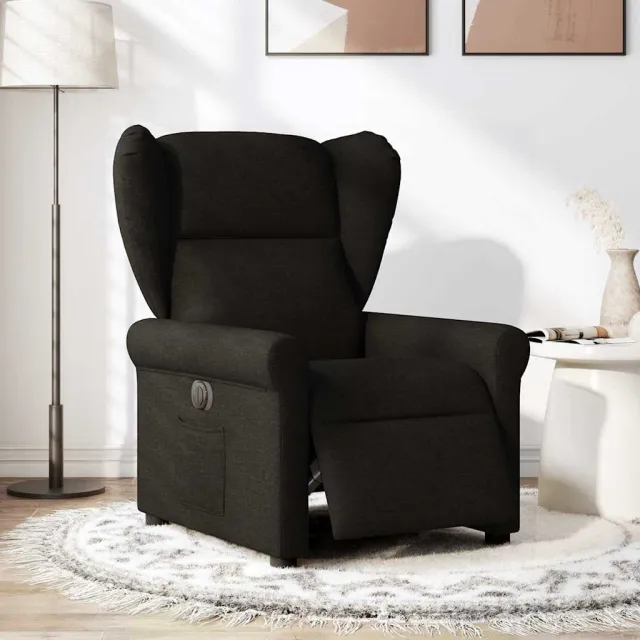 vidaXL Fauteuil verstelbaar elektrisch stof zwart