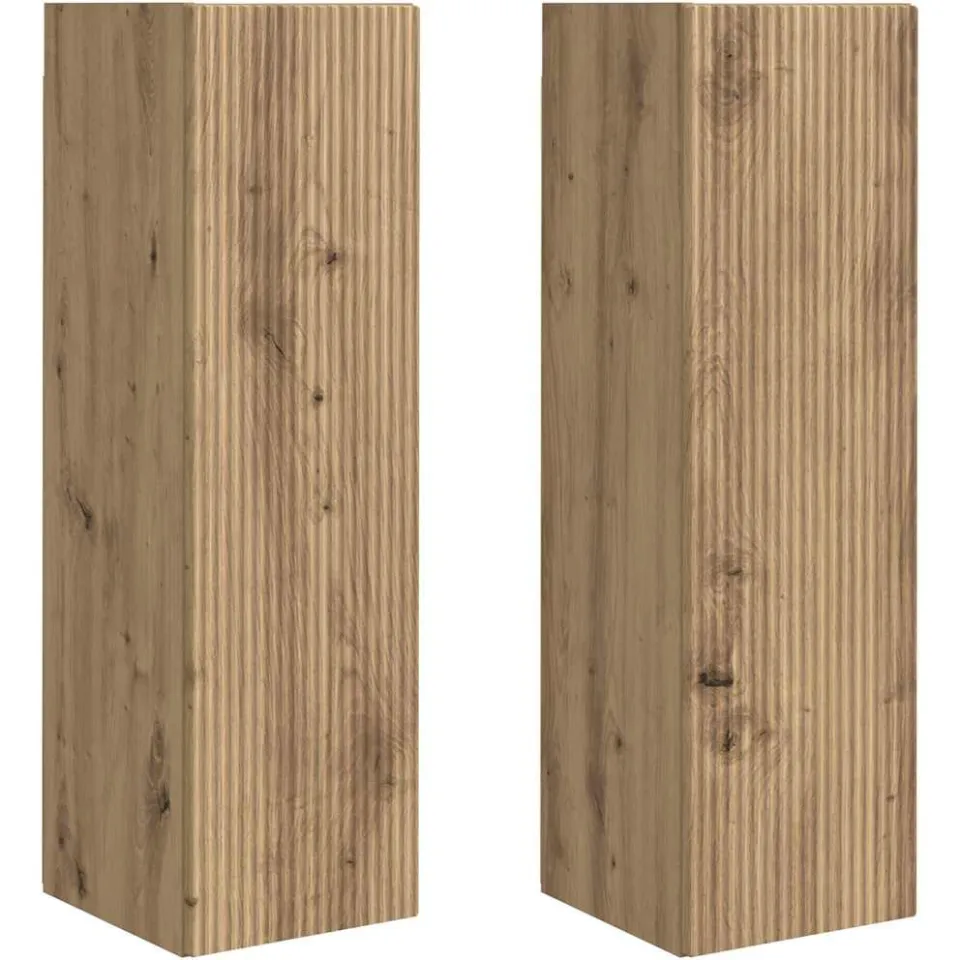 vidaXL TV Wandkast 2 st Ambachtelijk eiken Bewerkt hout, foto 3