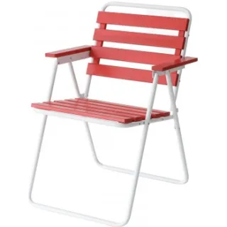 Trendyard Opvouwbare Tuinstoel Retro Wit/Rood