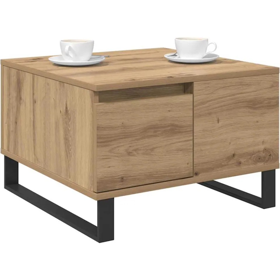 vidaXL Salontafel Artisan Eiken 55 x 55 x 36,5 cm Bewerkt hout Bruin